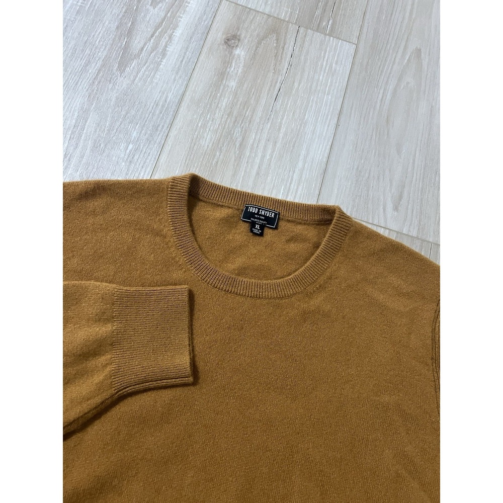Todd Snyder Men's Sweater Crewneck 100% Cashmere Old Gold Xl View 2